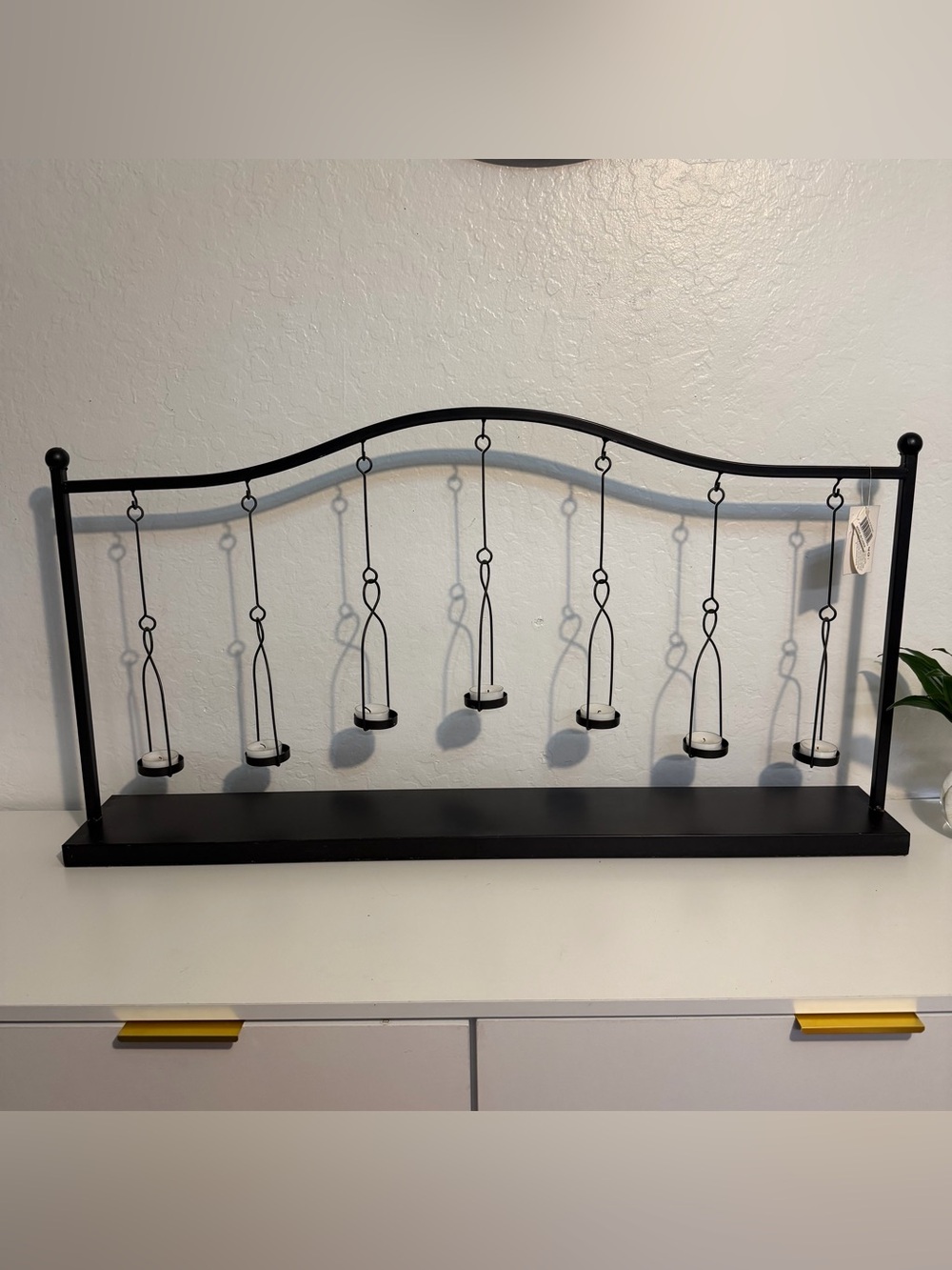 Home accent Black Hanging Tea Light Candle Holder Stand